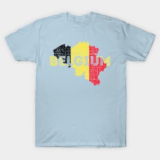 Belgium Map Shape and Flag T-Shirt